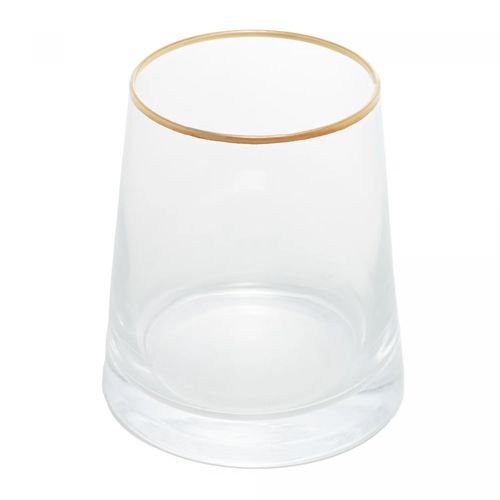 Vaso de Vidro com Fio de Ouro Liz 11cm x 11cm x 12cm Wolff