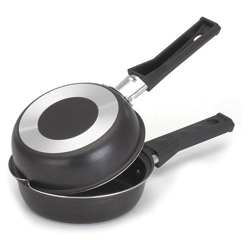 Frigideira Dupla Hamburgueira Antiaderente Preta 14cm Nacional