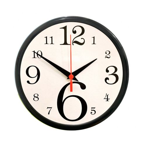 Relógio de Parede Numeral Grande Branco/Preto 25cm Plasfort