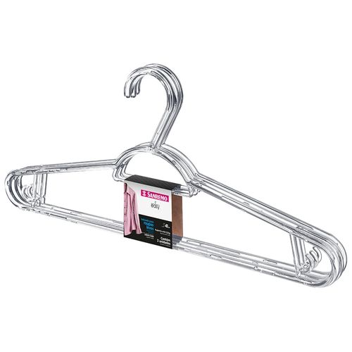 Conjunto Cabides Multi Plástico Transparente 3 Peças Sanremo