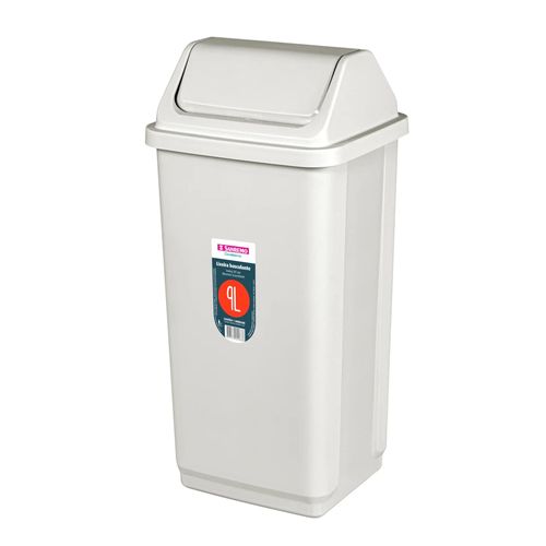 Lixeira Plástica Basculante Branca 9L Sanremo