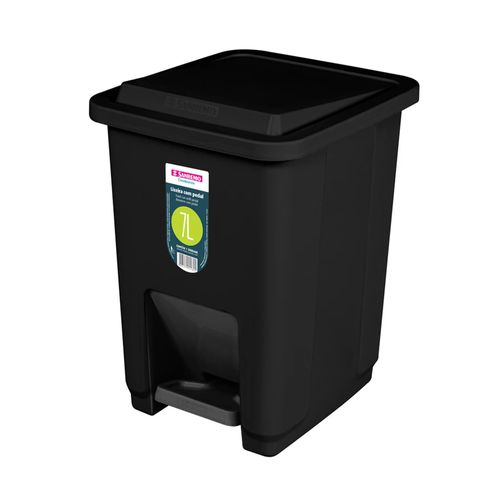 Lixeira Plástica Quadrada de 7 Litros com Pedal Preto Sanremo