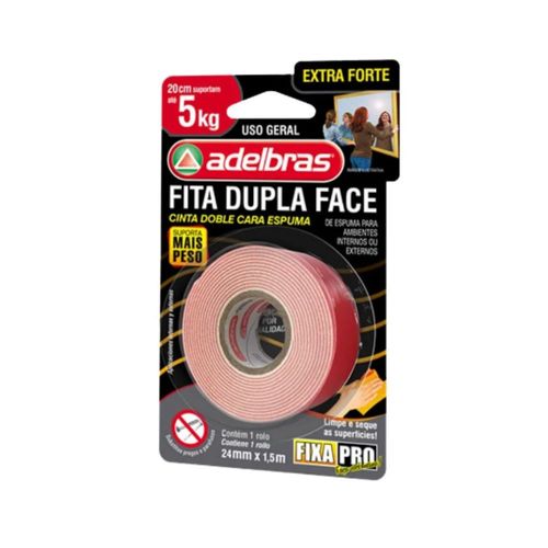 Fita Dupla Face Extraforte 24mmX1,5mm Adelbras