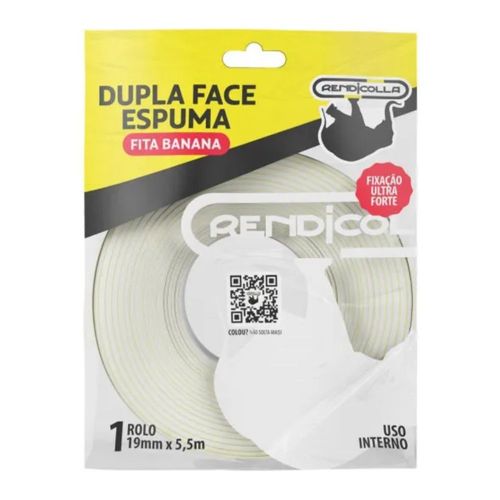 Fita Banana Dupla Face 19mmX5,5mm Rendicola