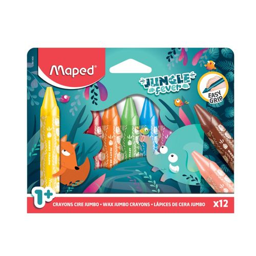 Giz De Cera Floresta Jumbo Com 12 Cores Maped