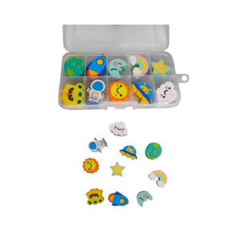 Kit Borracha Escolar 10 unidades Lualu