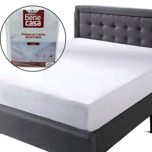 Protetor de colchão impermeável branco Casal Bene Casa