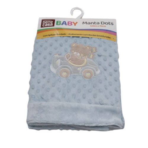 Manta Dots Azul Masculino 1,00mX70cm Bene Casa