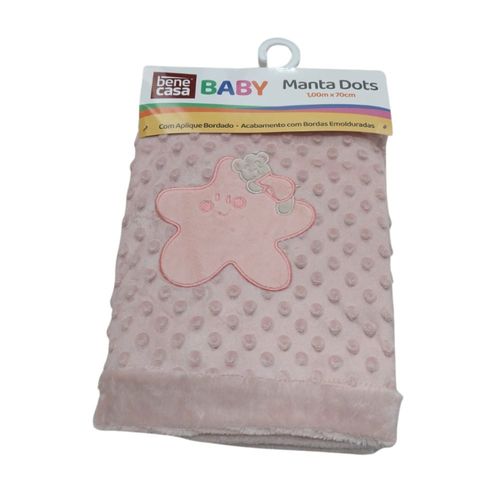 Manta Dots Rosa Feminina 1,00mX70cm Bene Casa