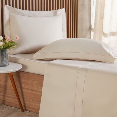 Jogo De Cama Queen 300 Fios Ricamo Biscuit Tessi