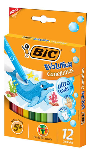 Canetinhas Hidrocor Evolution 12 Unidades Bic