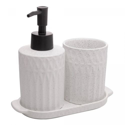 Conjunto 3 Peças para Banheiro Pillars Branco Cerâmica Lyor