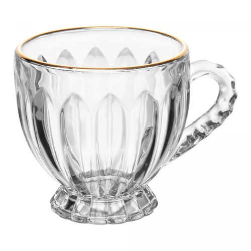 Xícara Renaissance com Fio de Ouro 200ml Cristal Ecológico Lyor