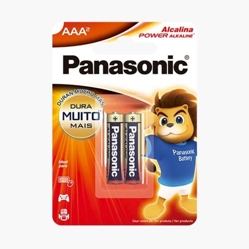 Pilha Alcalina AAA Palito Com 2 Unidades Panasonic