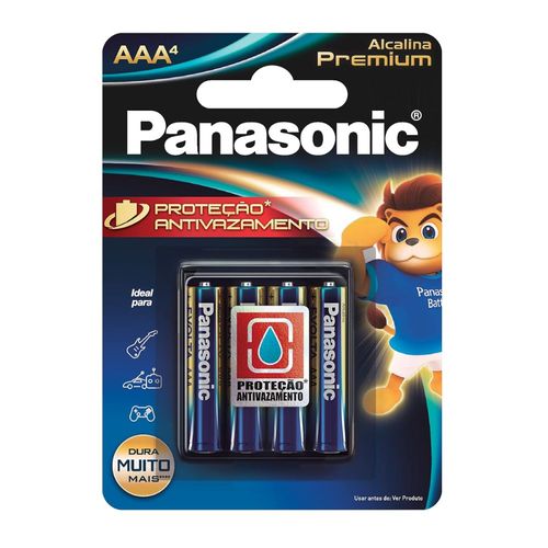 Pilha Alcalina Premium AA4 Com 4 Unidades Panasonic