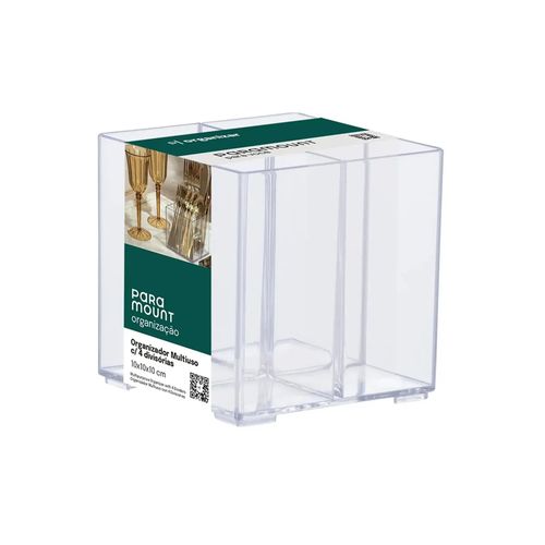 Organizador Multiuso Com 4 Divisórias 10x10x10cm Paramount
