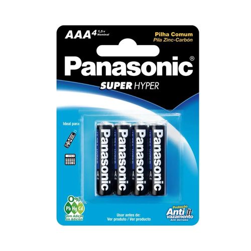 Pilha Comum Palito AAA4 Com 4 Unidades Panasonic