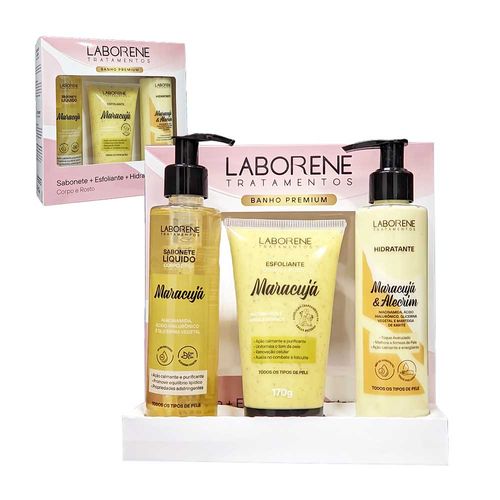Pack Banho Premium Maracujá Sabonete, Esfoliante E Hidratante Laborene