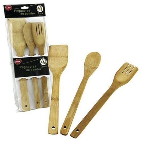 Kit Utensílios de Bambu com 3 Peças Clink