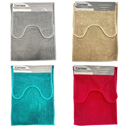 Jogo De Banheiro Dallas Antiderrapante Com 2 Peças Cores Sortidas Corttex