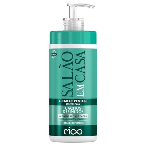 Creme De Pentear Salão Em Casa Cachos Definidos 600ml Eico