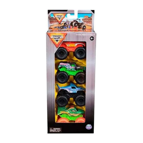 Conjunto Com 4 Carrinhos Monster Trucks 1:72 Sunny