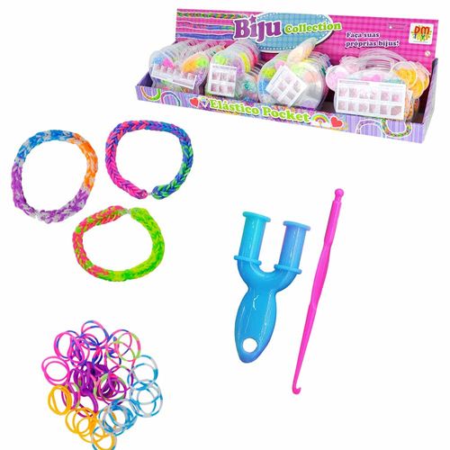 Brinquedo Elástico Para Fazer Pulseira Biju Collection Pocket Sortido DM Toys
