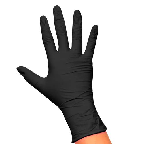 Luva Descartável Nitrílica Preta Grande 12un Santa Clara