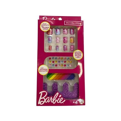 Kit de Unhas Postiças Barbie com Lixa Toyng