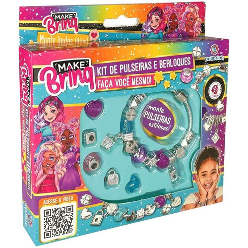 Kit de Pulseira e Berloques Make Brinq Polibrinq