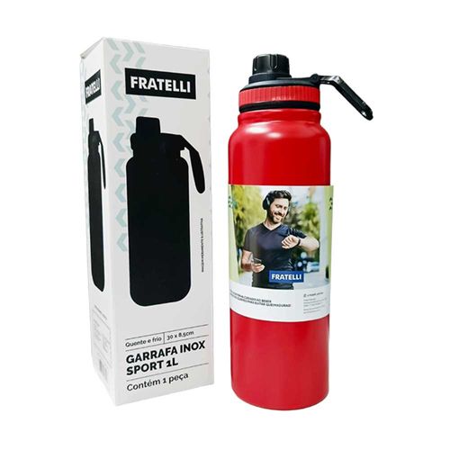 Garrafa 1L Inox Sport Cores Sortida Fratelli