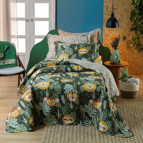 Kit Cobre Leito Solteiro Casual Kids Selva Appel Home