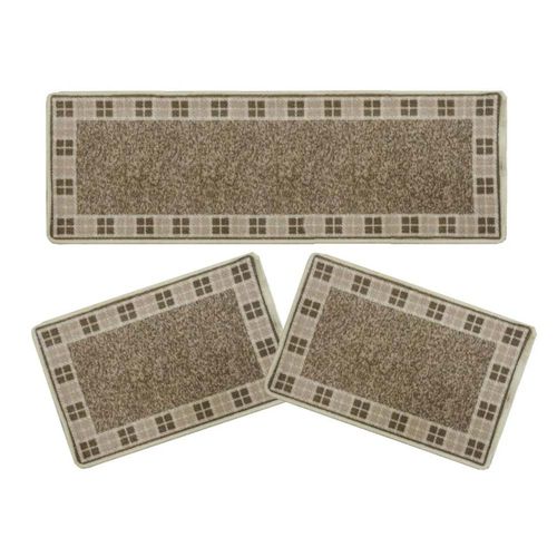 Kit de Tapetes para Cozinha Prime 3 Peças Marfim Niazitex