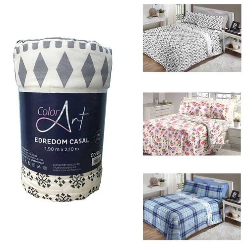 Edredom Casal 1,90x2,10m 150 Fios Color Art Sortido Corttex