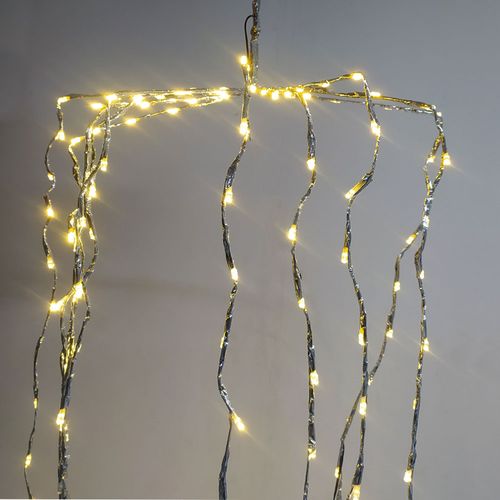 Cachoeira 200 Leds 220v Branco Quente 1,2 Metros