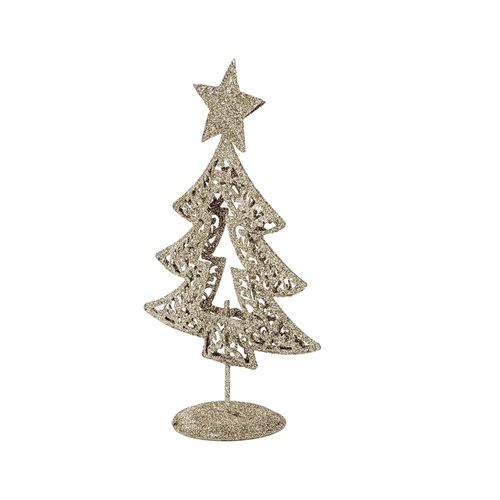 Enfeite De Natal Árvore Prata 19cm x 13cm Bela Flor