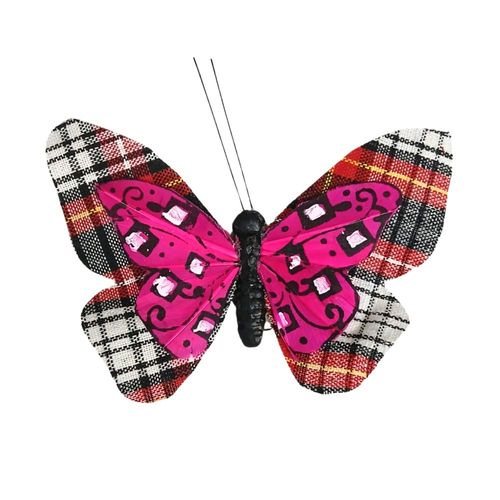 Enfeite De Natal Borboleta Dupla Xadrez Broche Magizi