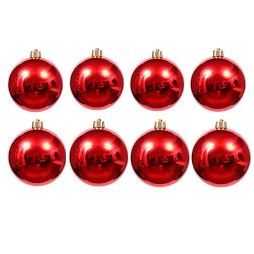 Kit Com 8 Bolas De Natal Vermelhas 3cm Wincy Natal