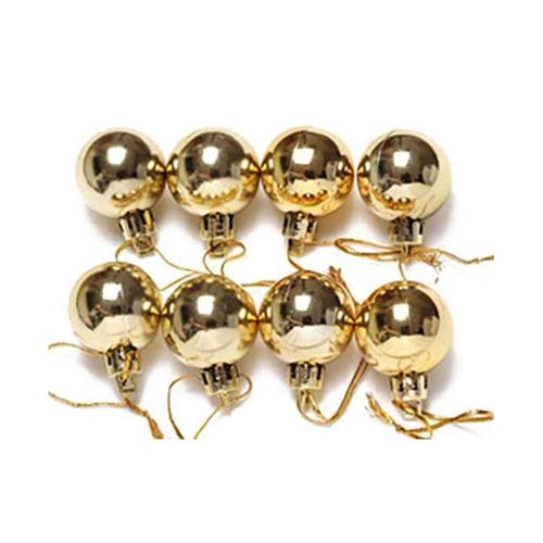 Enfeite De Natal Kit 8 Bolas 3cm Dourado Brilhante Lisa Solapa Wincy