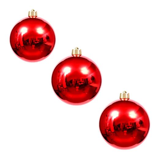 Kit Com 3 Bolas De Natal Vermelhas 6cm Wincy Natal