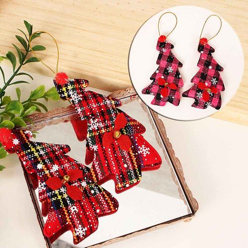 Enfeite De Natal Árvore De Tecido Com 2 Peças Wincy