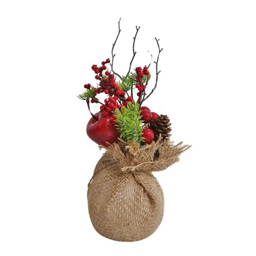Vaso Decorativo de Natal Com Frutos 20cm Wincy