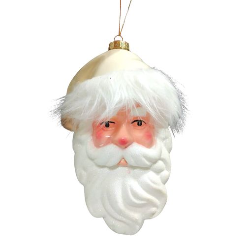 Cabeça De Noel Branca Enfeite De Natal Wincy