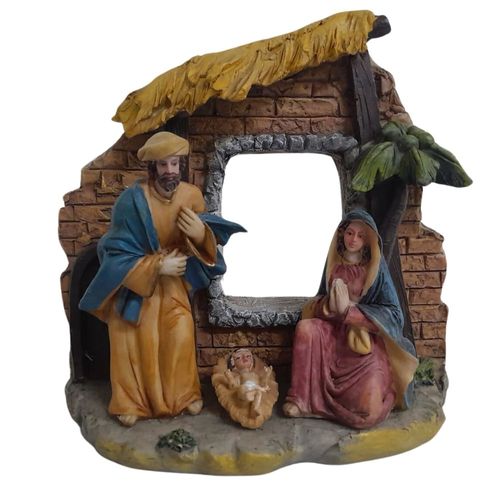 Enfeite De Natal Presépio Sagrada Família Jesus Na Manjedoura 17cmx08cmx17cm Rio De Ouro