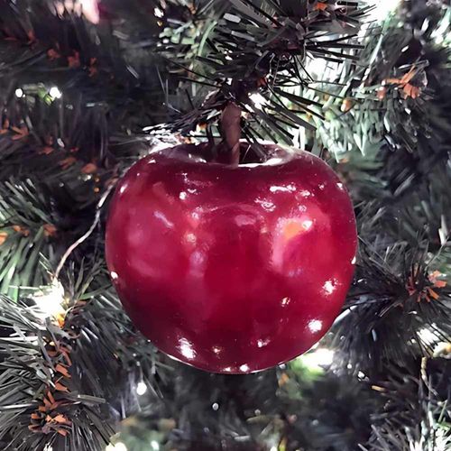 Enfeite De Natal Kit Com 6 Mini Maçãs 3,5 Decorativas Rio De Ouro