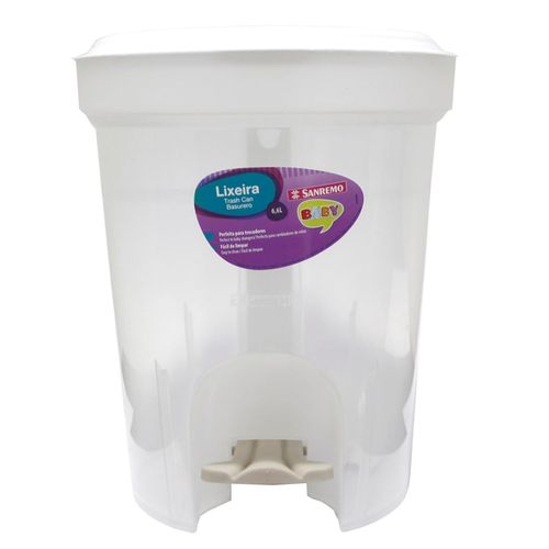 Lixeira 6,6L Infantil com Pedal Transparente 27444 Sanremo