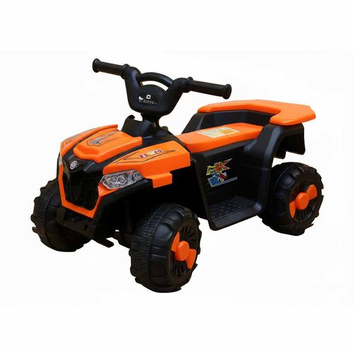 Carro Elétrico Quadriciclo Infantil Menino Com Som 6v Laranja Domni