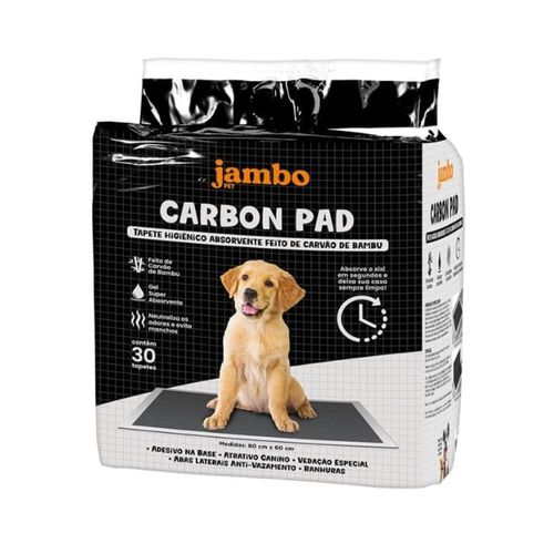 Tapete Higiênico Carbon Pad 60x80cm Com 30 Unidades Jambo Pet