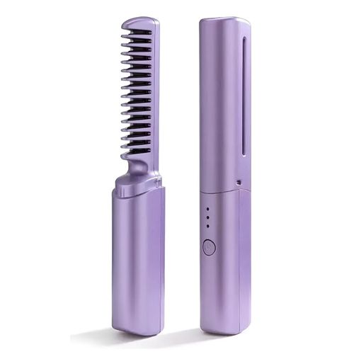 Pente Alisador Elétrico Portátil Recarregável USB Bivolt Domni