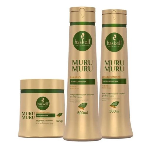 Kit Murumuru Shampoo, Condicionador e Máscara 500ml Haskell